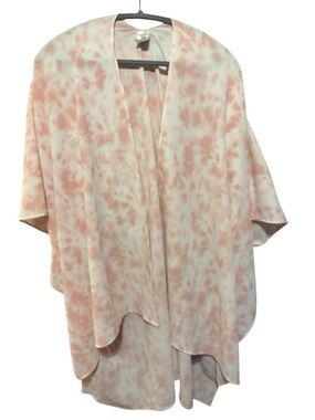 Light Pink Tie-Dye Open Front Kimono